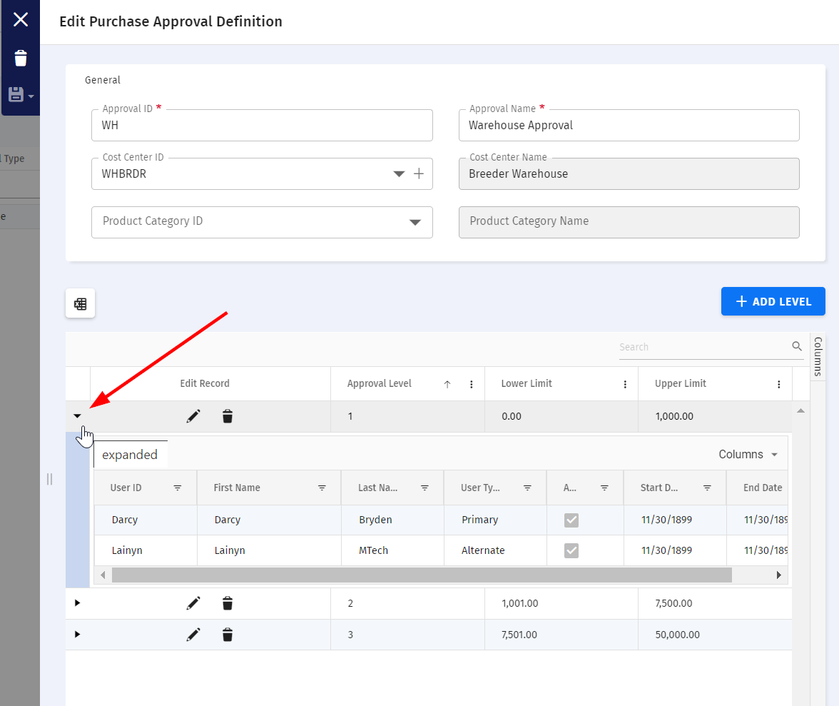 Purchase Order Approvals – Amino